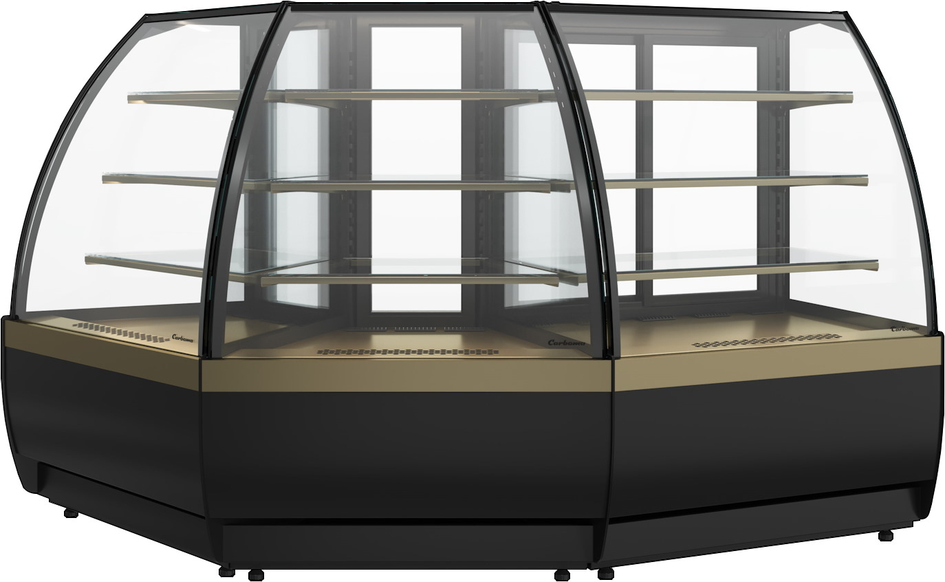 Кондитерская витрина CARBOMA FLANDRIA 2 STANDARD K70 VV‑3 2.0 (внешний угол 45°) 