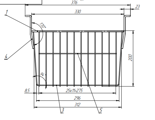 Корзина для Бонет F 2000 В, F 2500 В 