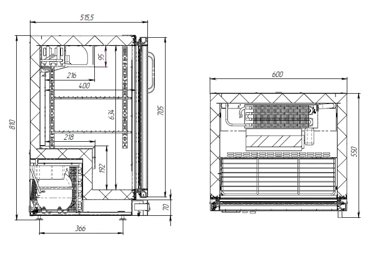 Барный холодильный шкаф Polair TD101-Bar (без столешницы) 