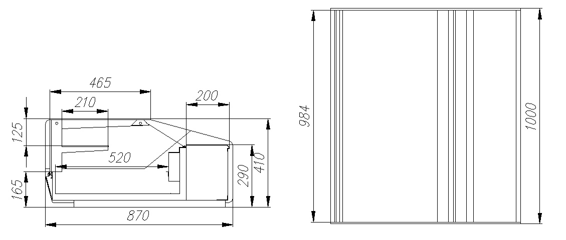 Холодильная витрина CARBOMA ВХС‑1,0 CUBE XL ТЕХНО ARGO 2 (AC87 SM 1,0‑1) 
