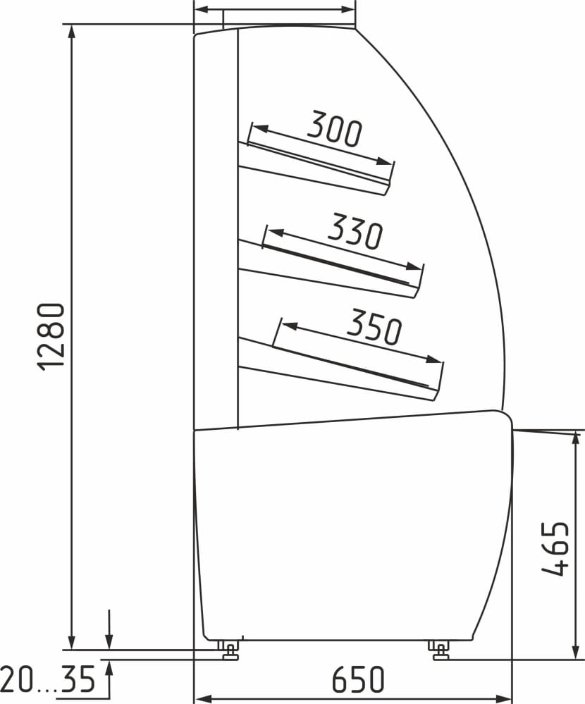 Хлебная витрина CARBOMA FLANDRIA LIGHT K70 N 0,9‑2 открытая 