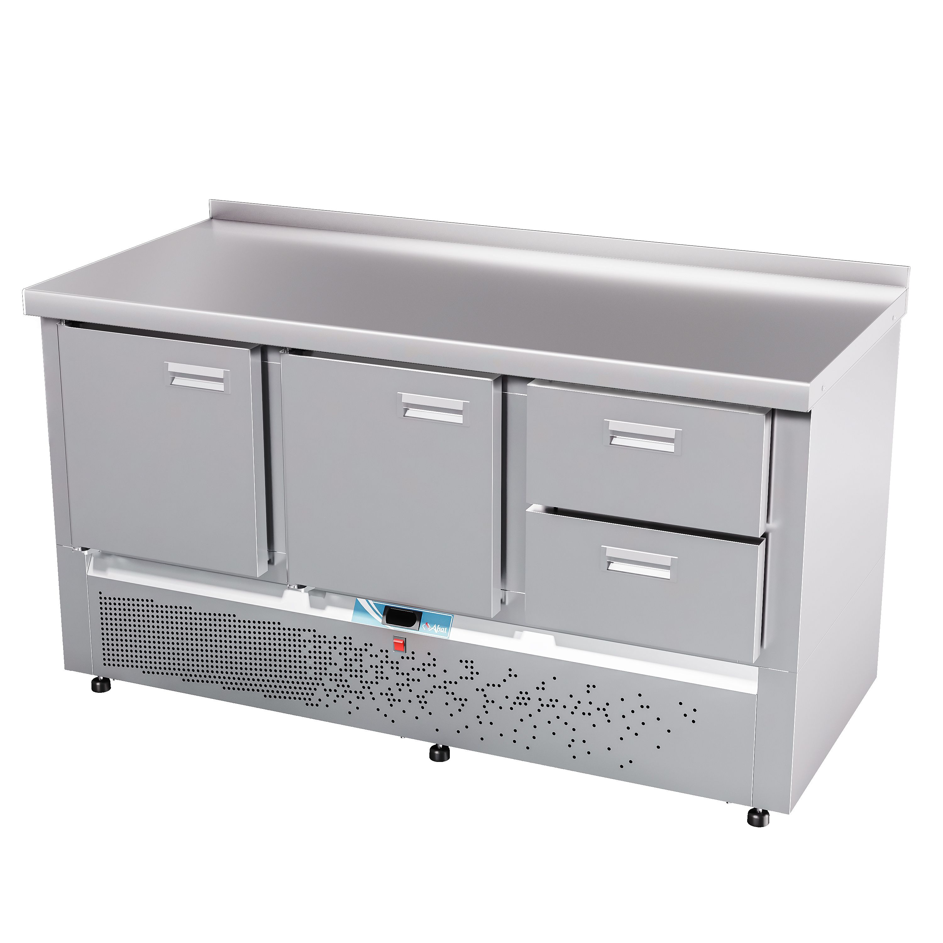 Стол холодильный среднетемпературный СХС-70Н-02 (дверь, дверь, ящики 1/2) с бортом 