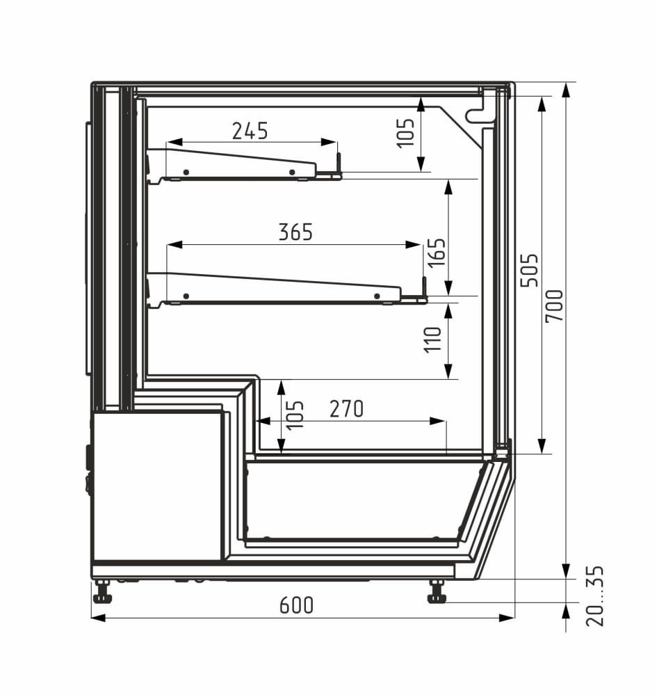 Нейтральная витрина CARBOMA AMRA SLIDER AC59 N 1,2‑1 
