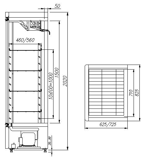 Холодильный шкаф CARBOMA R700 С INOX 
