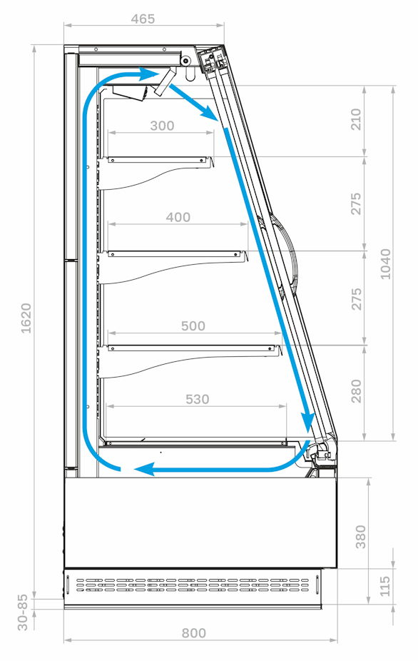 Холодильная горка CARBOMA TOKYO 2 STANDARD F16‑08 VV 1,0‑1 X1 2.0 