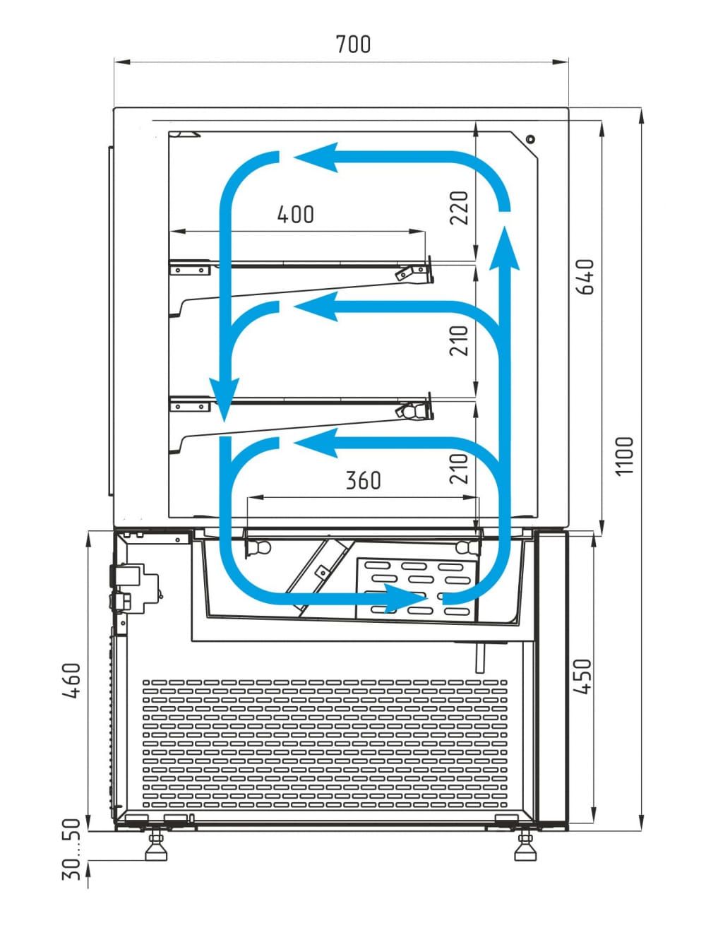 Кондитерская витрина CARBOMA COSMO KC71‑110 VV 0,6‑1 