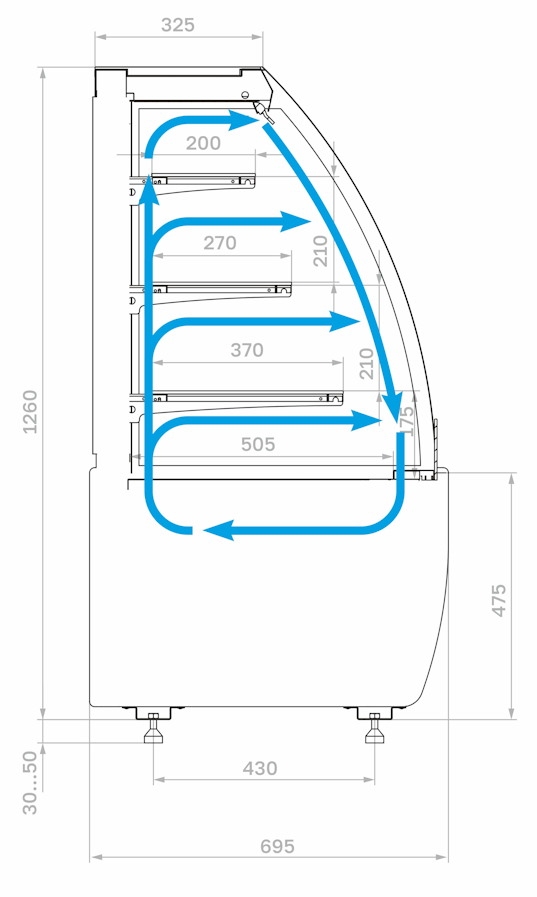 Кондитерская витрина CARBOMA FLANDRIA 2 STANDARD K70 VM 0,6‑2 2.0 