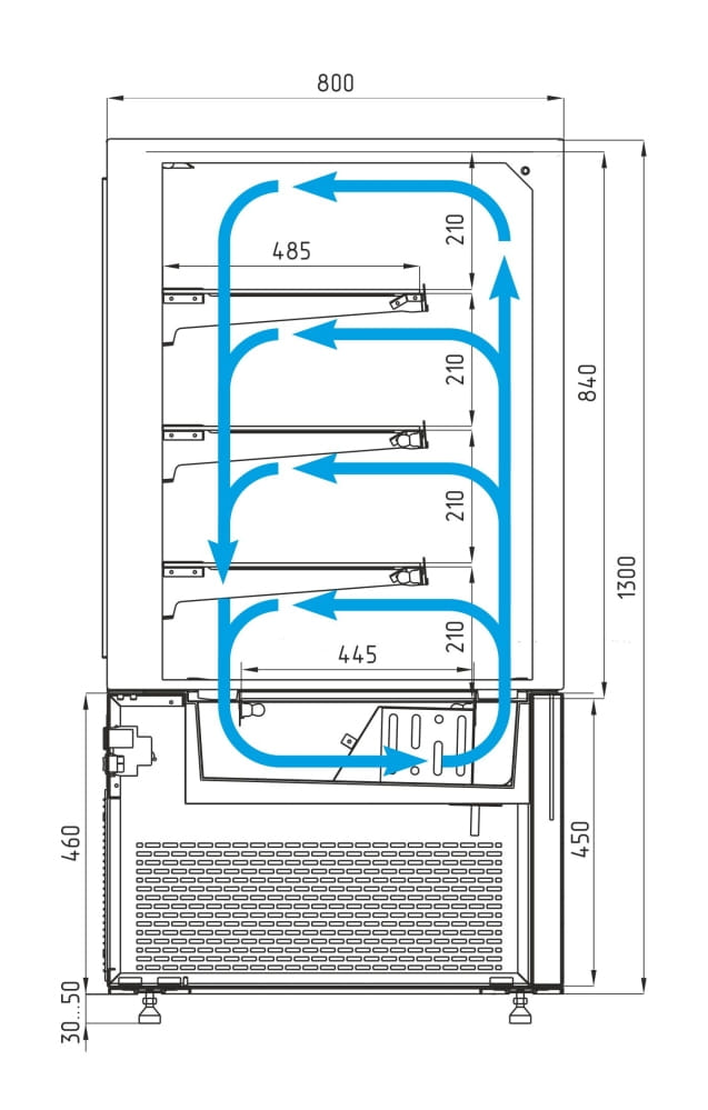 Кондитерская витрина CARBOMA COSMO KC78‑130 VV 0,9‑1 