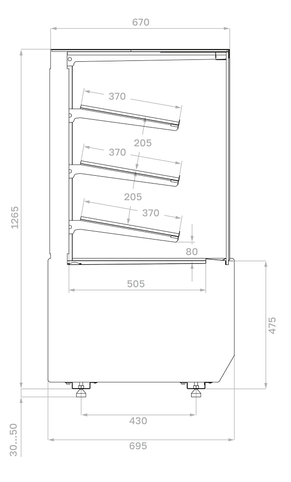 Хлебная витрина CARBOMA CUBE 2 LIGHT KC70 N 0,6‑1 2.0 